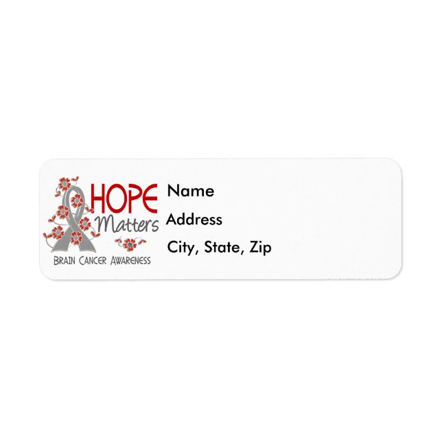 Étiquette Hope Matters 3 Cancer du cerveau (Devant)