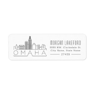 Étiquette Horizon stylisé   d'Omaha Nébraska
