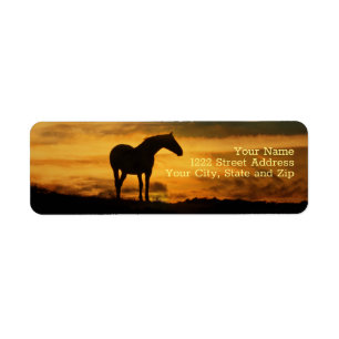 Étiquette Horse Southwestern Sunrise Return Address Label