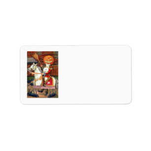 Étiquette Horseman Jack-o'-lantern Black Cat