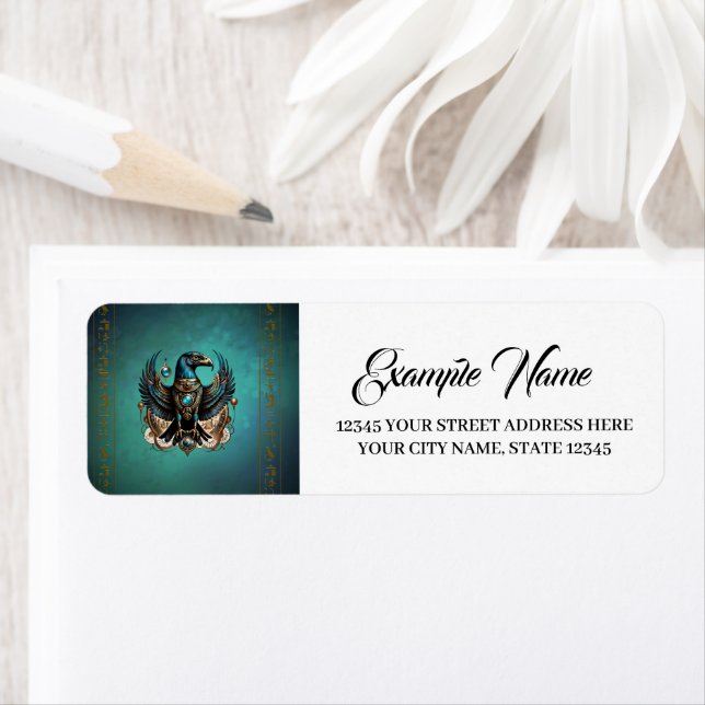 Étiquette Horus le dieu faucon. (En situation)