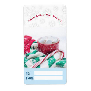 Étiquette Hot Cocoa Marshmallows & Sucre de canne cadeau de