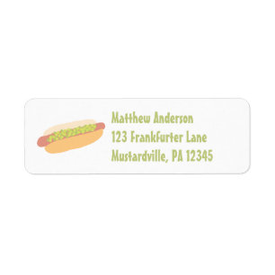 Étiquette Hot-dog avec l'adresse de retour personnalisée pa