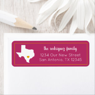 Étiquette Hot Rose & Jaune Maison Sweet Home - Texas Moving