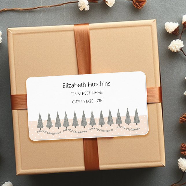 Étiquette Houndstooth Joyeux Noël Moderne (Créateur téléchargé)