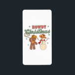 Étiquette Howdy Christmas Cowboy Snowman Western Funny<br><div class="desc">Howdy Christmas Cowboy Snowman Western Funny</div>