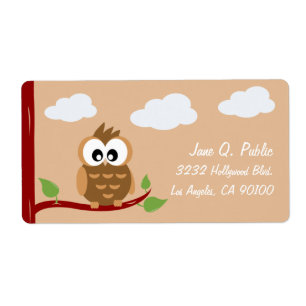 Étiquette Huée mignonne de hibou WooHoo