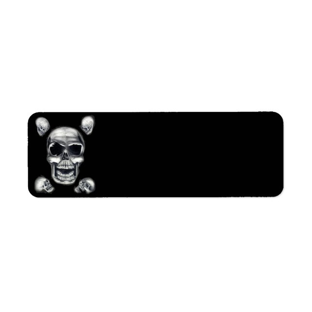 Étiquette Human Skulls Black Return Address Labels (Devant)