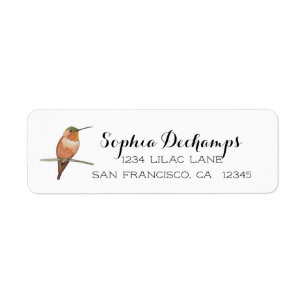 Étiquette Hummingbird Return Address Label