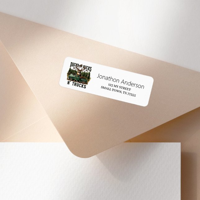 Étiquette Hunting Ducks Trucks Bucks Address Label (Créateur téléchargé)