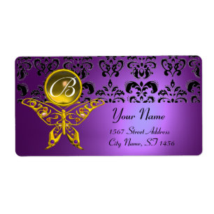 Étiquette HYPER BUTTERFLY MONOGRAM pourpre damask topaz