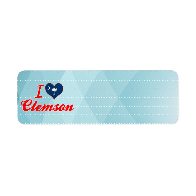 Étiquette I Love Clemson, Caroline du Sud (Devant)