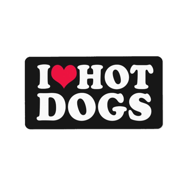 Étiquette I Love Hot Dogs Rectangular  (Devant)