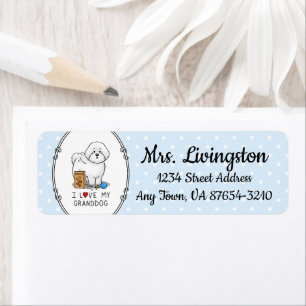 Étiquette I Love My Granddog Bichon Frise Dog - Grandpuppy