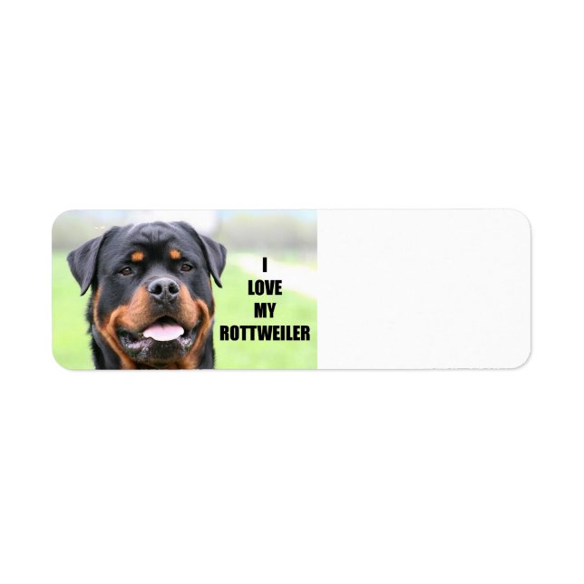 Étiquette I Love my Rottweiler (Devant)
