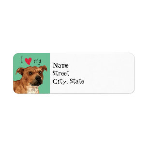 Étiquette I Love my Staffordshire Terrier