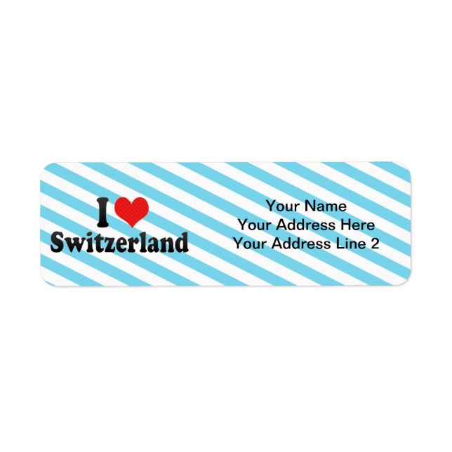 Étiquette I Love Switzerland (Devant)