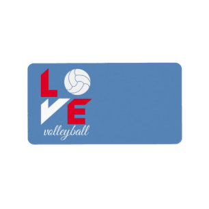 Étiquette I Love volleyball