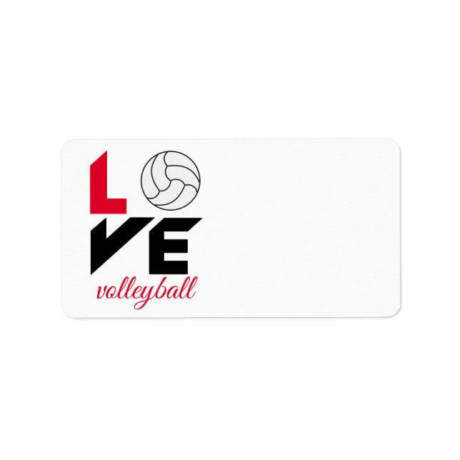 Étiquette I Love volleyball (Devant)