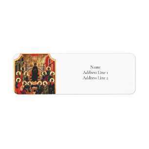Étiquette Icône byzantine orthodoxe de la Pentecôte