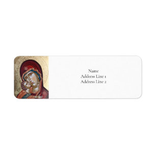 Étiquette Icône orthodoxe Theotokos et Christ Child