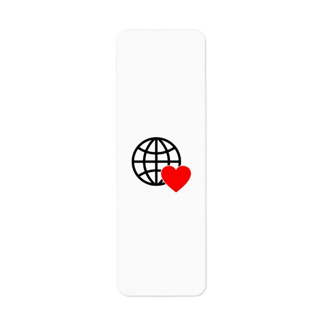 Étiquette Icône World Love Globe | Coeur Terre Design été (Devant)