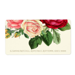 Étiquette ID225 floral vintage luxuriant