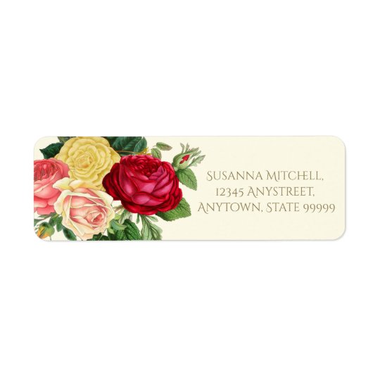 Étiquette ID225 floral vintage luxuriant