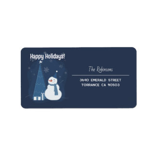 Étiquette Idées Cadeau de Noël blanc Vintage bleu