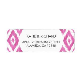 Étiquette Ikat rose