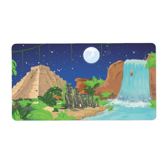 Étiquette Île tropicale (Devant)