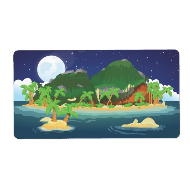 Étiquette Île tropicale (Devant)