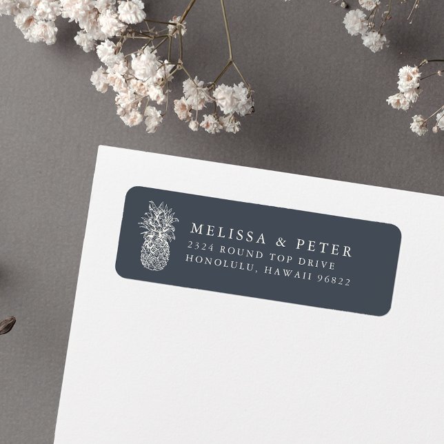 Étiquette Île Vintage Ananas Adresse de retour (Créateur téléchargé)