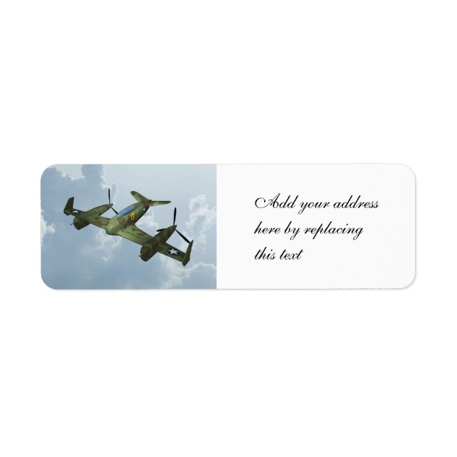 Étiquette Illustration d'aviation militaire de vol de warbir (Devant)