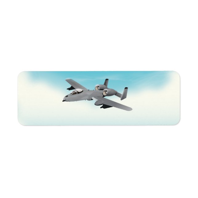 Étiquette Illustration d'avion militaire A10 (Devant)