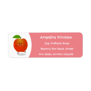 Étiquette Illustration de dessin animé sur la pomme de danse