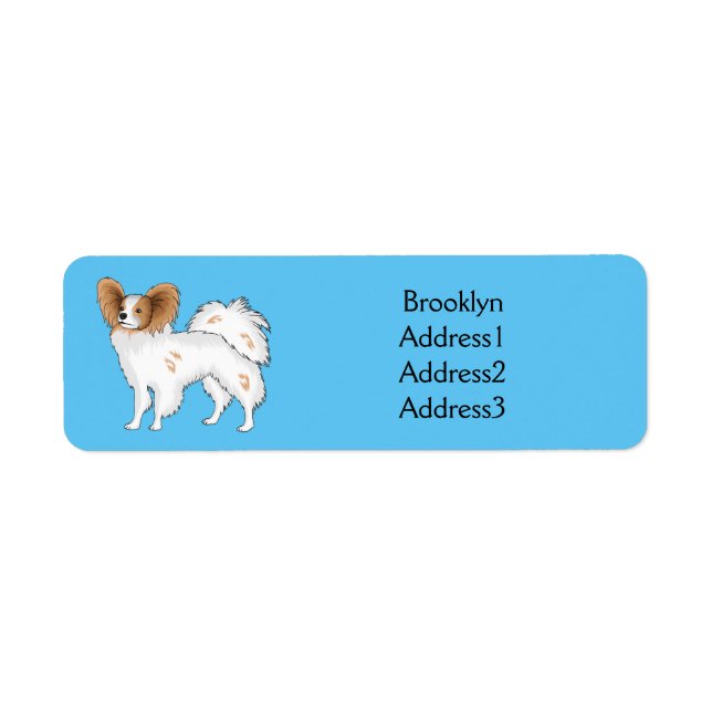 Étiquette Illustration de dessin pour chien de Papillon (Devant)