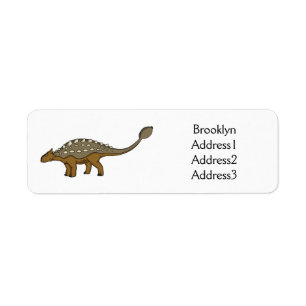 Étiquette Illustration de dinosaure blindé Ankylosaurus