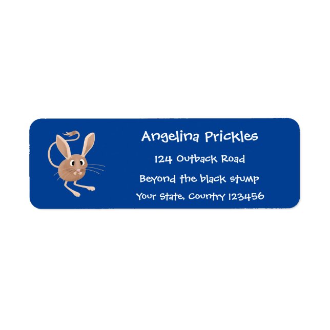 Étiquette Illustration de jerboa aux longues oreilles (Devant)