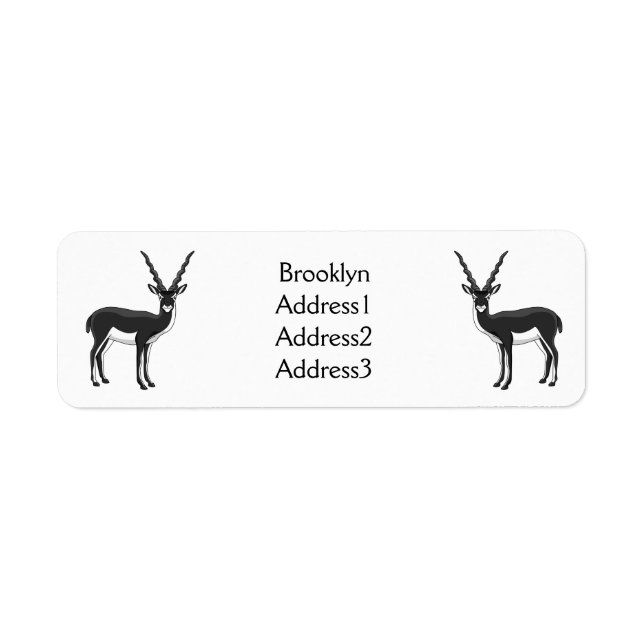Étiquette Illustration de l'antilope Blackbuck (Devant)