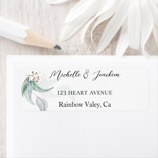 Étiquette Illustration de l'Eucalyptus de l'aquarelle de Boh (En situation)