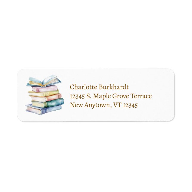 Étiquette Illustration de livres colorés (Devant)