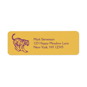 Étiquette Illustration de tigre de chat sauvage de bandes vi