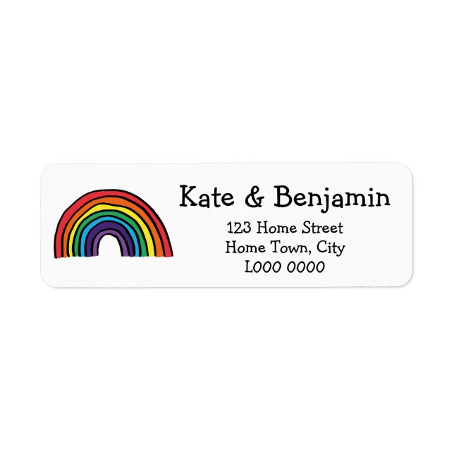 Étiquette Illustration d'étiquette d'adresse arc-en-ciel mig (Devant)
