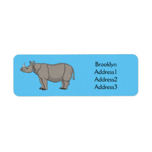 Étiquette Illustration du rhinocéros de Javan