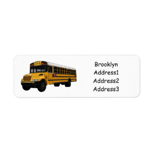 Étiquette Illustration d'un autobus scolaire