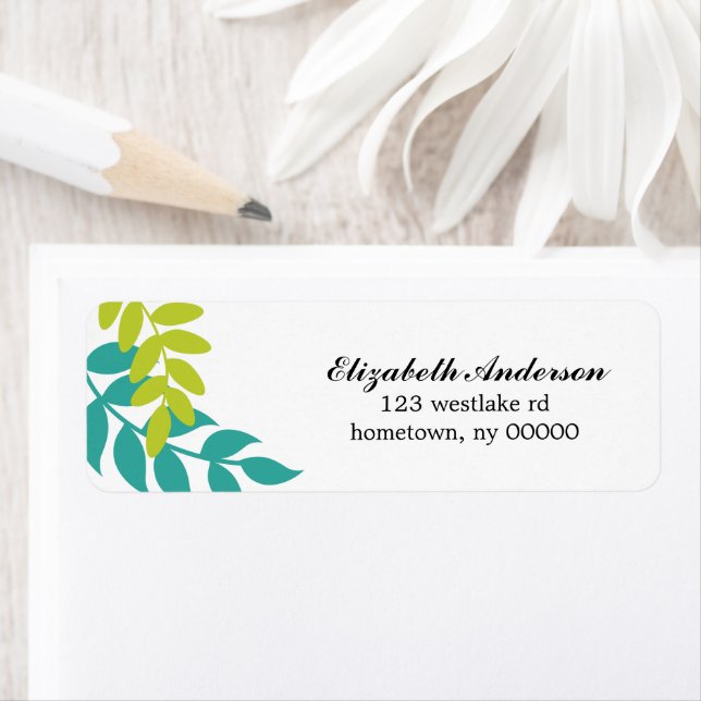 Étiquette Illustration Feuille colorée (En situation)