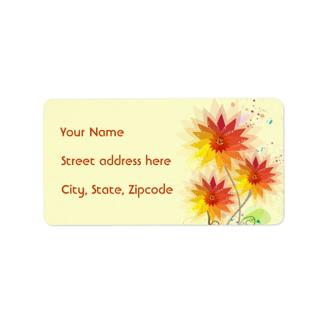 Étiquette Illustration florale moderne (Devant)