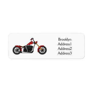 Étiquette Illustration motocyclette de style hélicoïdal
