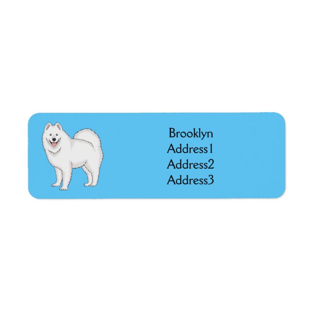 Étiquette Illustration Samoyed dog (Devant)